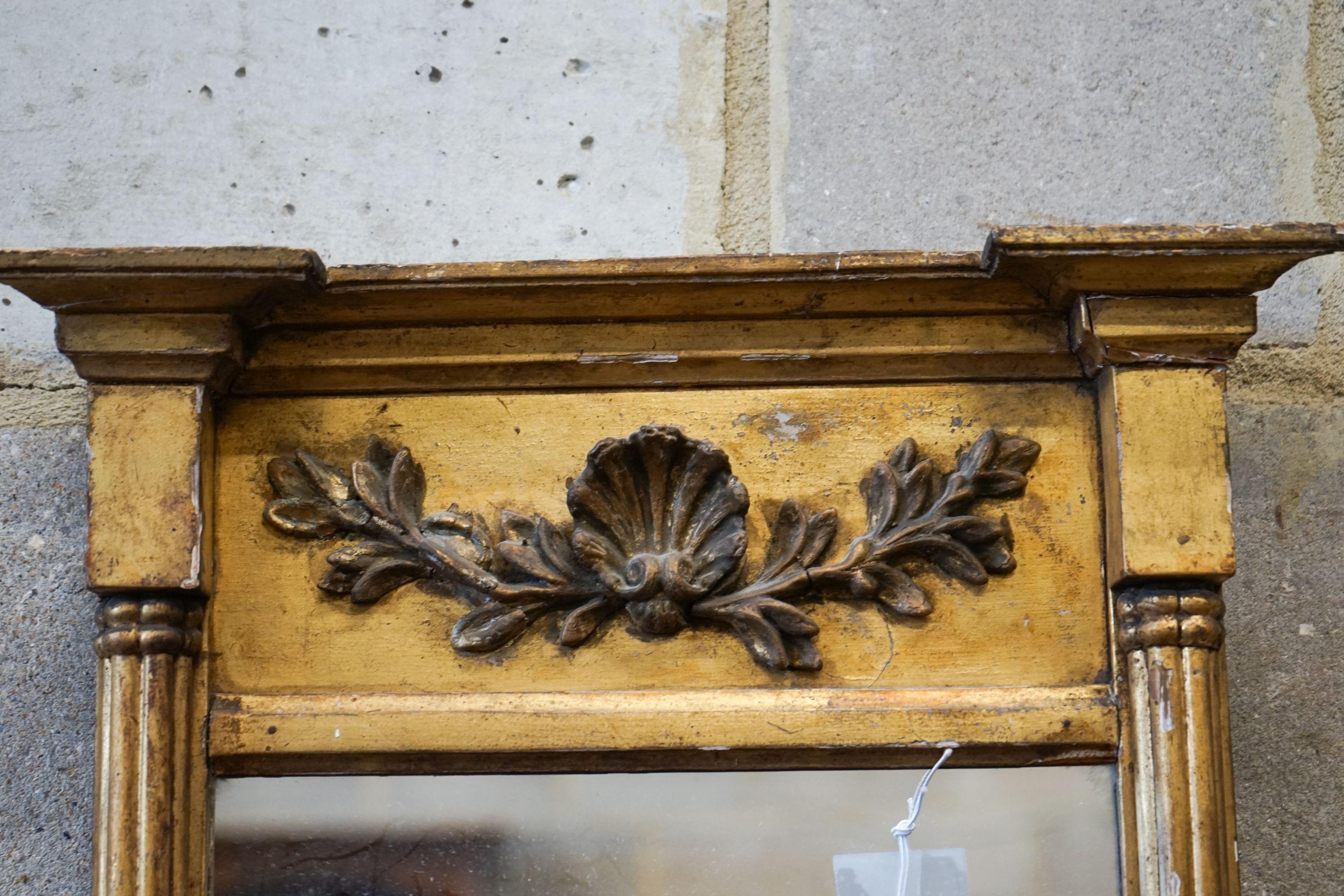 A small Regency giltwood and gesso pier glass, width 37cm, height 59cm